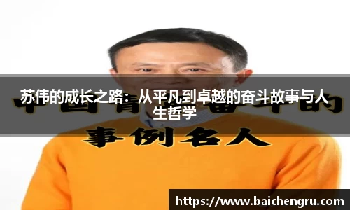 苏伟的成长之路：从平凡到卓越的奋斗故事与人生哲学